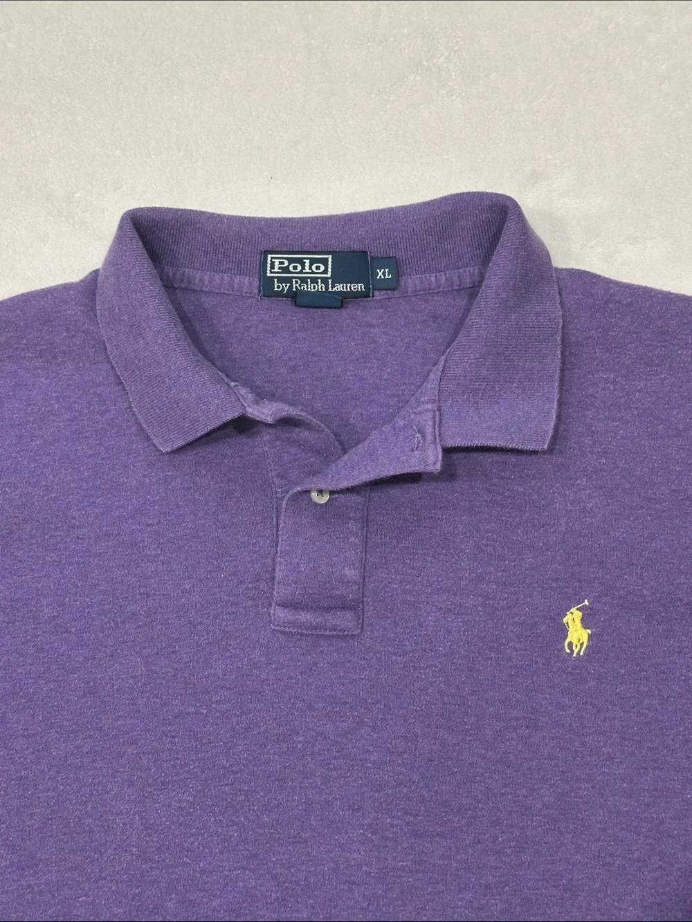 Polo by Ralph Lauren Men’s Purple Polo XL Shirt with Yellow Pony